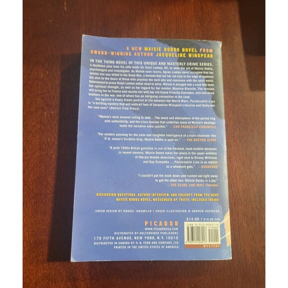 Pardonable Lies Maisie Dobbs Novel by Jacqueline Winspear SIGNED 2006 Paperback - Picture 5 of 5